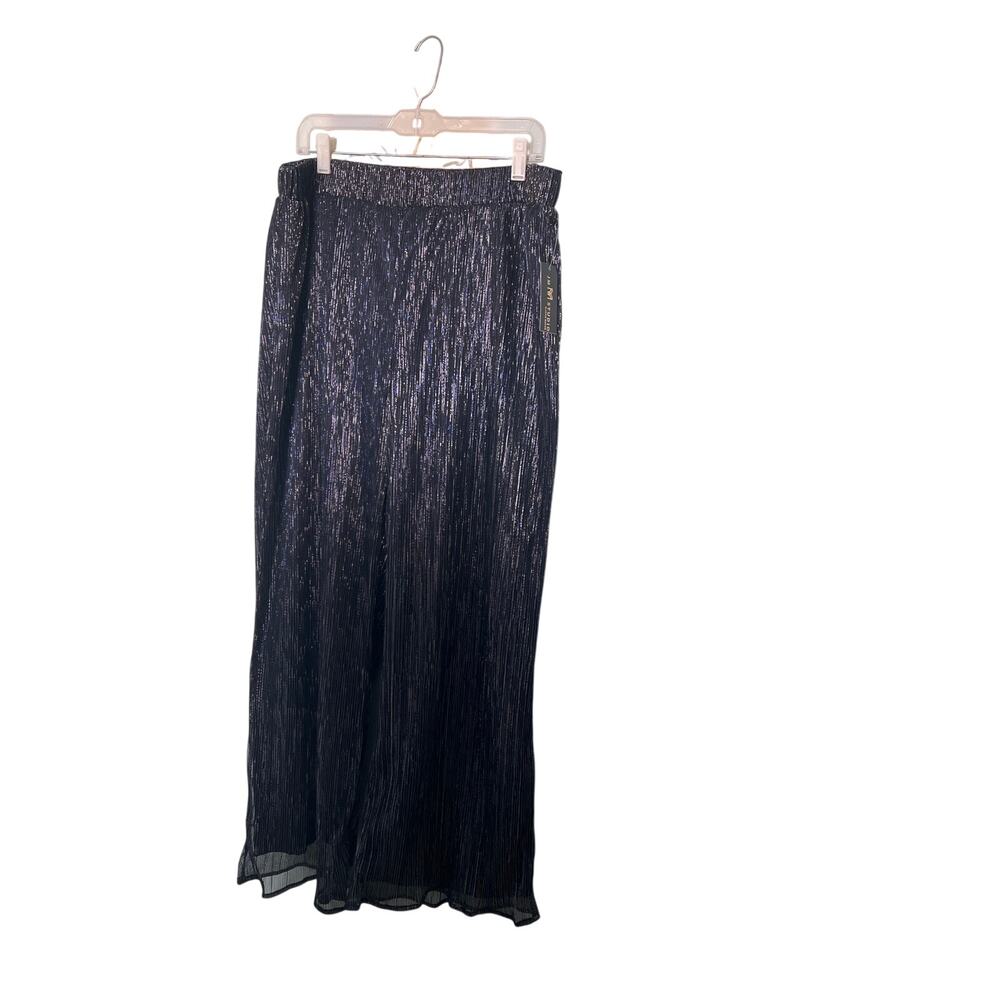 NWT JM Studio by John Meyer Dressy Navy Sparkle Elastic Waist Pant XL.